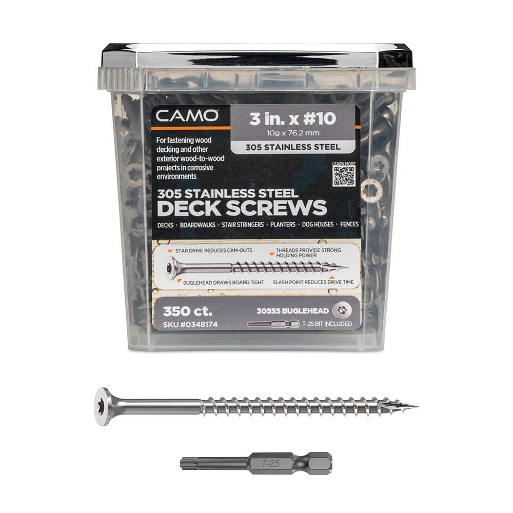 3 in. #10 305 Stainless Steel Premium Star Drive Bugle-Head Deck Screws (350-Count) price history on PriceWatchPro