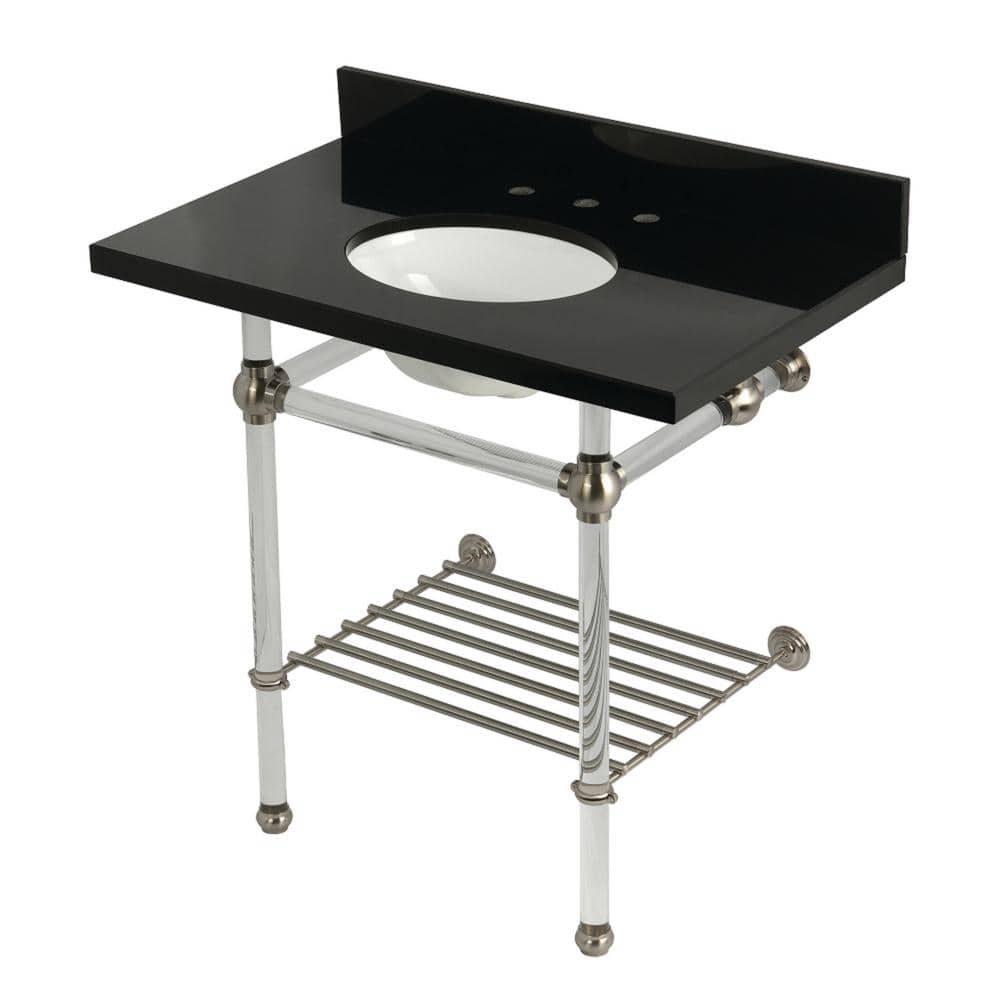 Kingston Brass Templeton 36 in. Granite Console Sink with Acrylic Legs