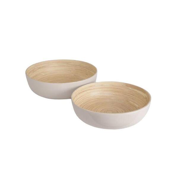 Unbranded 16 in. W Bamboo Natural Bowl Set- (Set of 2)