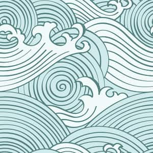 28.29 sq. ft. Asian Waves Peel and Stick Wallpaper