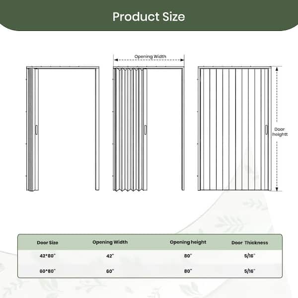 SOCBAZZAR 42 in x 80 in. White Oak Finished Interior PVC Folding