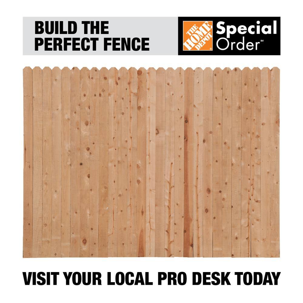 6 Ft H X 8 Ft W Spruce Pine Fir Dog Ear Fence Panel 4449 The Home Depot