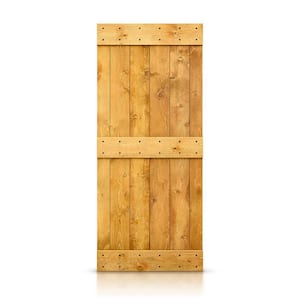 24 in. x 84 in. Distressed Mid-Bar Series Colonial Maple Solid Knotty Pine Wood Interior Sliding Barn Door Slab