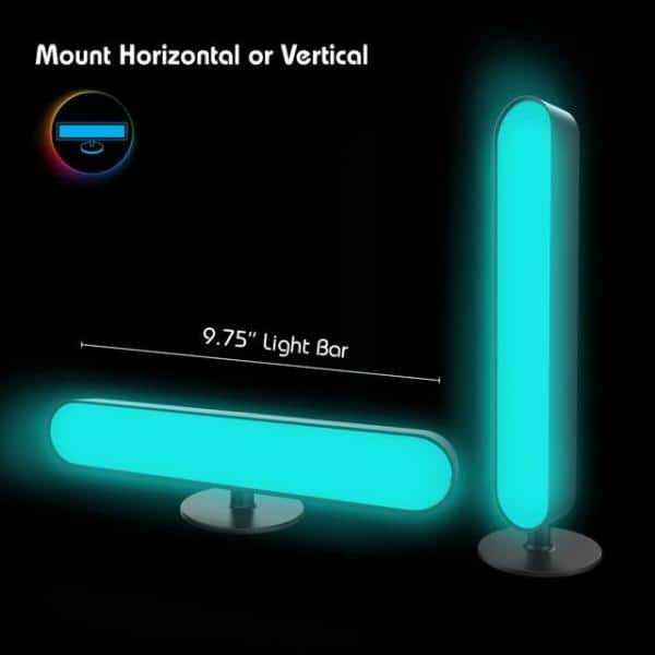 Tzumi Aura LED Black 9.8 in. Multi-Color Light Bar Lamp with