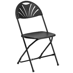 Black Plastic Seat Outdoor Safe Folding Chair