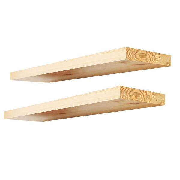 30 in. W x 6.7 in. D Natural Decorative Wall Shelf