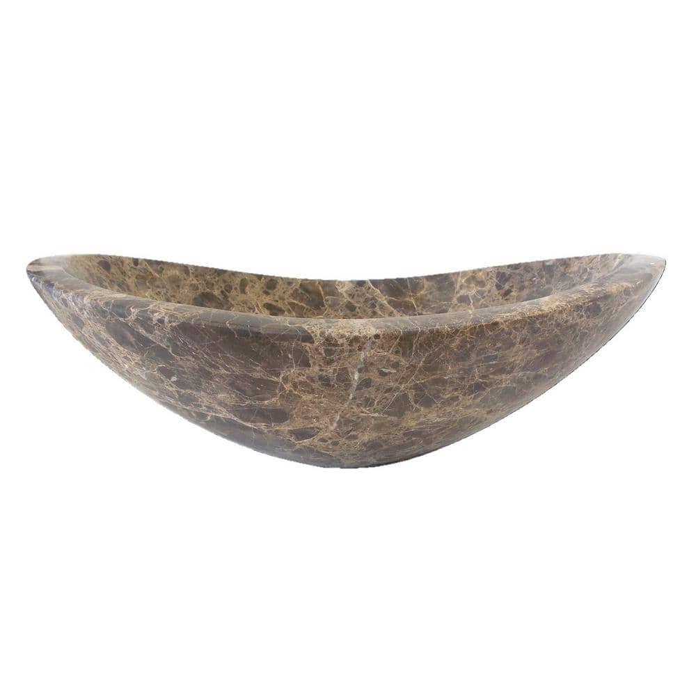 Eden 14'' Dark Brown Marble Canoe Sink