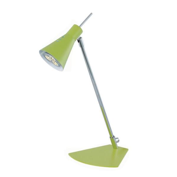 Illumine 14.75 in. Green and Chrome LED Desk Lamp