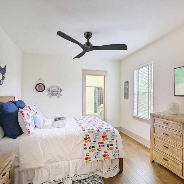 Kilkeel 52 in. Indoor Black Downrod Standard Smart Ceiling Fan with Remote, Works with Alexa/Google Home without Light