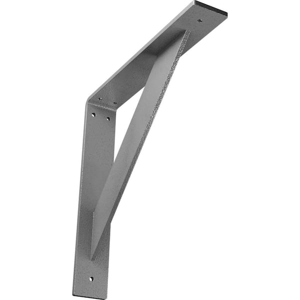 Ekena Millwork 2 in. x 12 in. x 12 in. Steel Hammered Gray Traditional Bracket