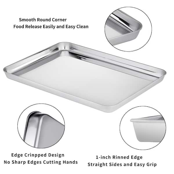 EATEX Aluminum Jelly Roll Sheet Baking Pan, Steel Nonstick Cookie sheet,  Size 15.8 in. x 11.3 in. x 1 in. JT-ABS-3 - The Home Depot
