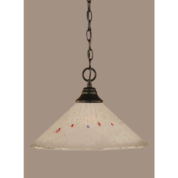 Unbranded Kingston 100-Watt 1-Light Matte Black Bowl Mini Pendant Light with Glass Shade