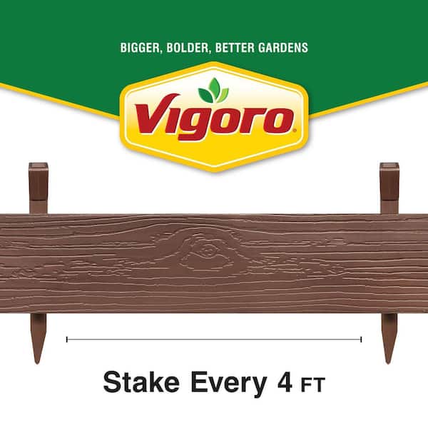 Vigoro 20 ft. Brown Composite Edging with Stakes 55320 - The Home
