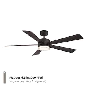 Wynd 60 in. Smart Indoor/Outdoor 5-Blade Ceiling Fan Bronze with 3000K LED and Remote Control