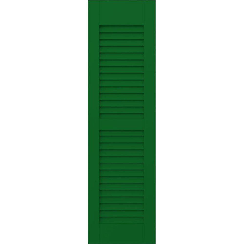 12 in. W x 44 in. H Americraft 2 Equal Louver Exterior Real Wood Shutters Per Pair in Viridian Green price history on PriceWatchPro