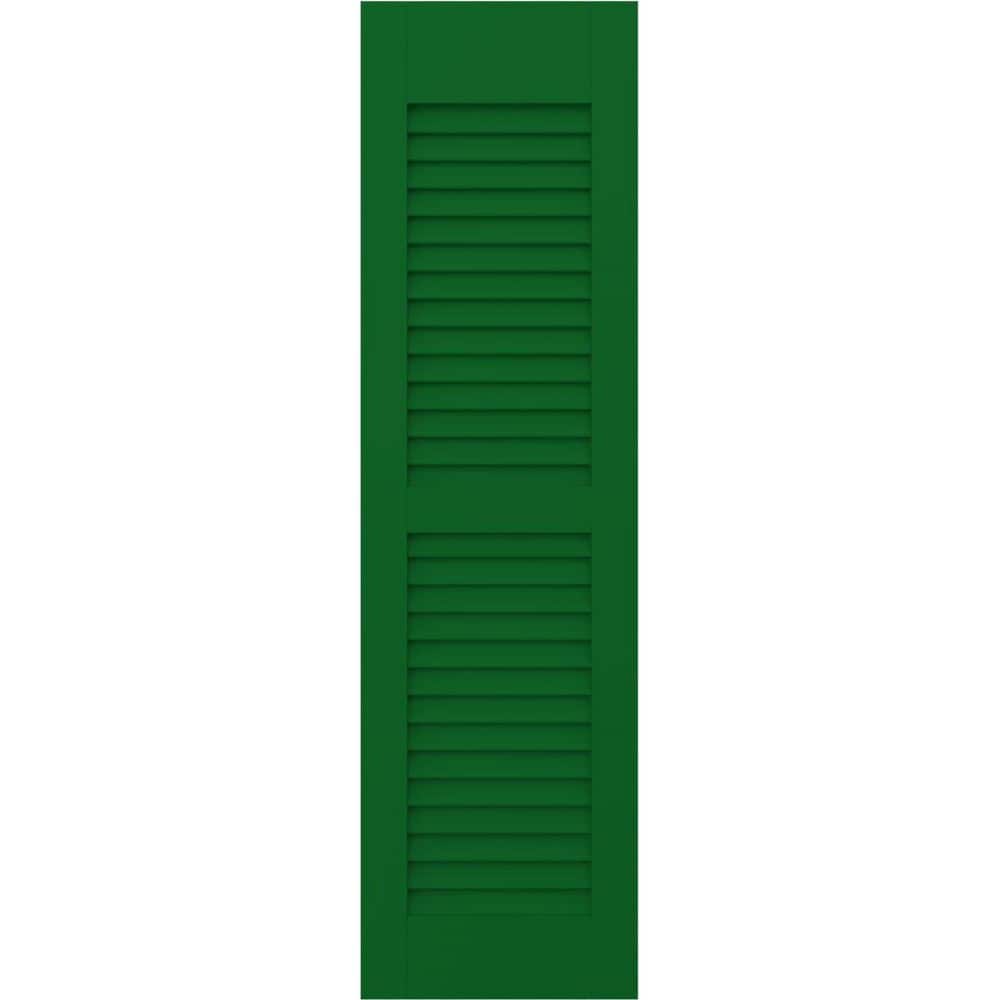 15 in. W x 43 in. H Americraft 2 Equal Louver Exterior Real Wood Shutters Per Pair in Viridian Green price history on PriceWatchPro