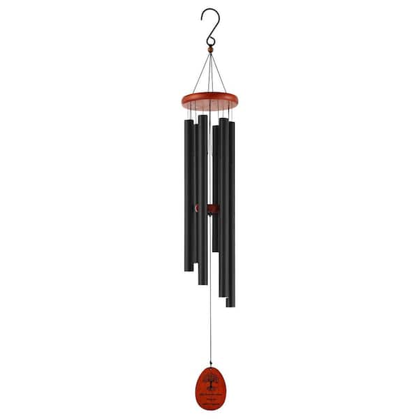 1042 mm Deep Tone Wind Chimes with 6-Tubes, Unique Large Memorial Wind Chimes for Patio, Porch, Outdoor Decor, Black