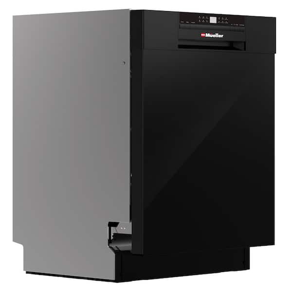 24 in. Black Stainless Steel Front Control Digital Built-In Dishwasher with 3-Stage Filtration, 6 Smart Wash Programs
