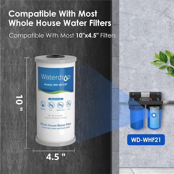 B-WD-WF10F Whole House Replacement Water Filter, Sediment Filter, Replacement for Ispring, Any 10 in. x 4.5 in. System