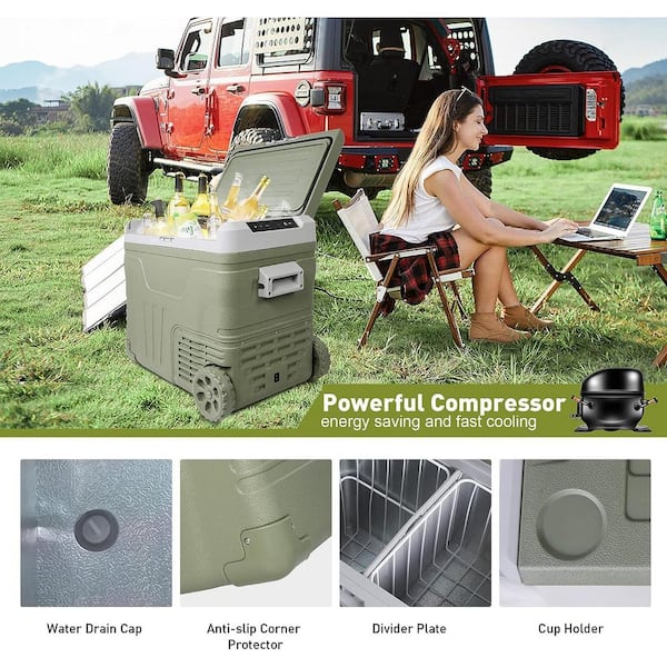 ITOPFOX 52 qt. 12-Volt Portable Car Refrigerator Cooler Freezer