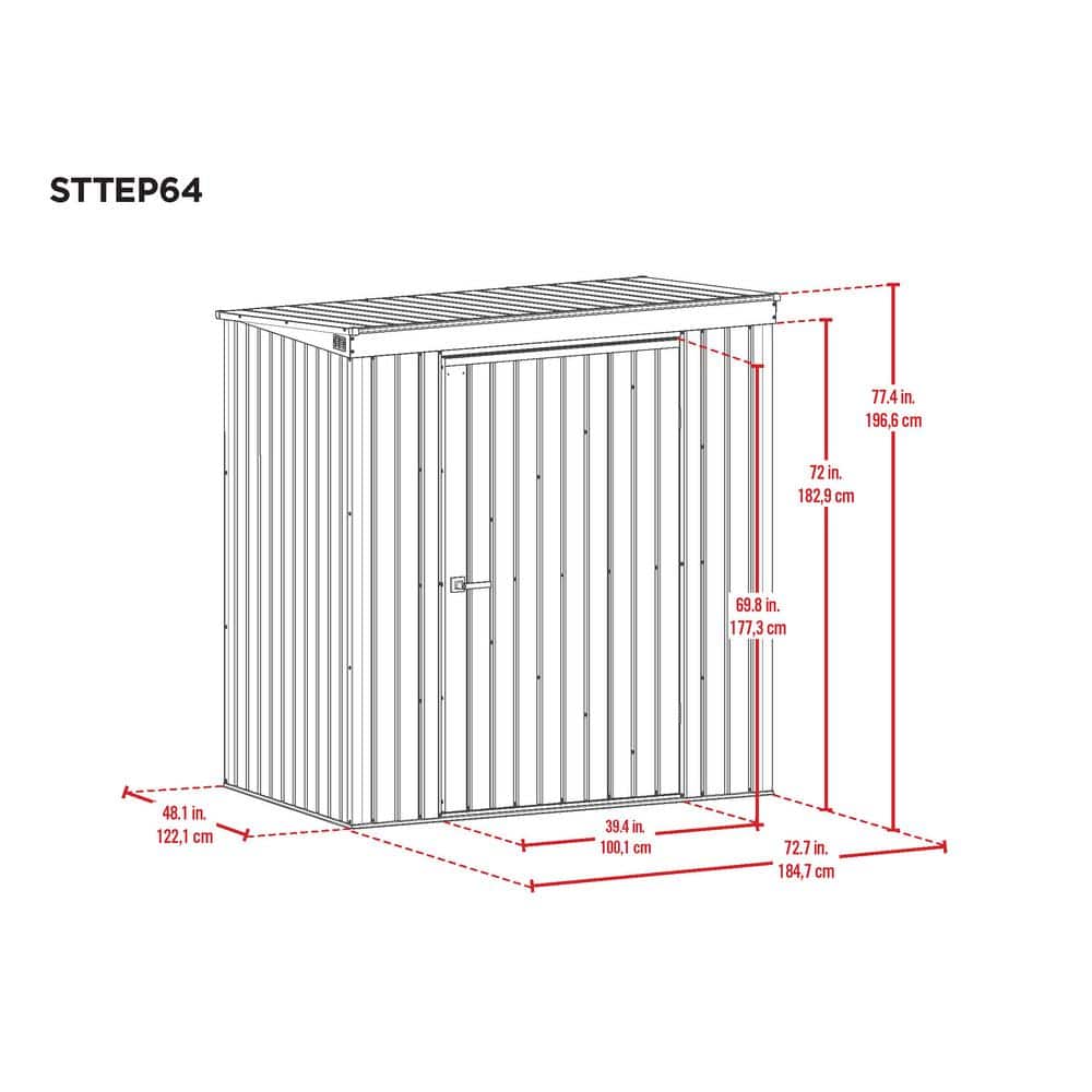 Green 6x4 Galvalume Steel Garden Storage Shed