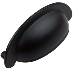 2-1/2 in. Center-to-Center Matte Black Small Cup Cabinet Bin Pulls (10-Pack)