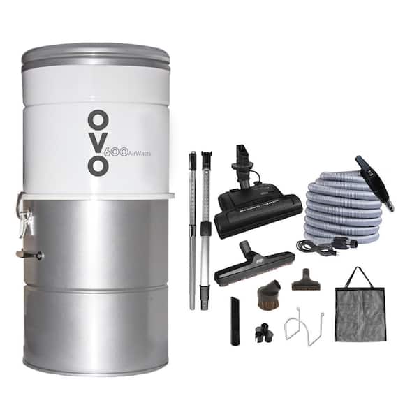 OVO Powerful Compat Bagless and Bagged Corded Washable Filter Multisurface Central Vacuum 30ft Carpet Deluxe Kit Included