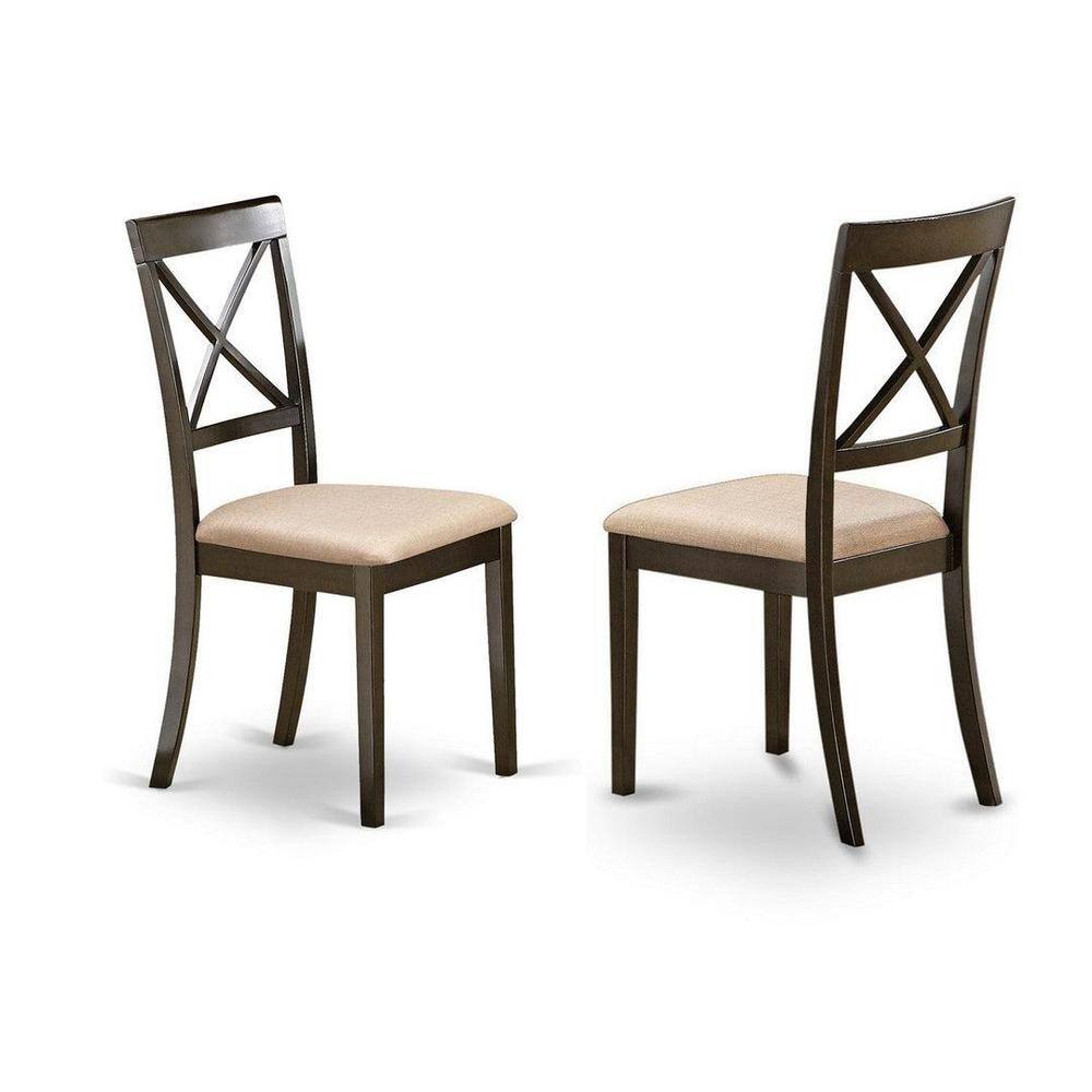 Cappuccino Round Wood Dining Table with 2 Lattice Back Chairs