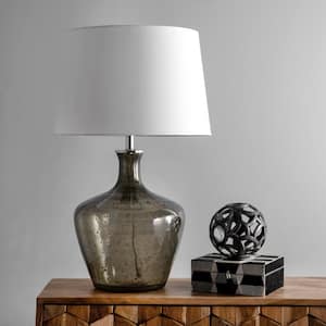 Habra 28 in. Gray Farmhouse Table Lamp, Dimmable