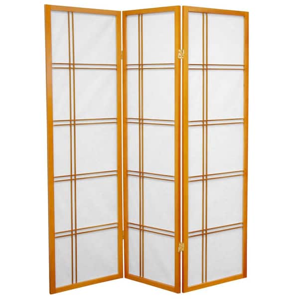 Oriental Furniture 5 ft. Honey 3-Panel Room Divider