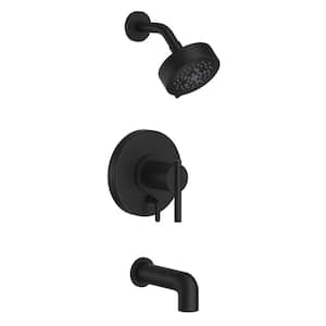 Parma 1-Handle Wall Mount Tub and Shower Trim Kit with Diverter On Valve with 1.75 GPM in Satin Black