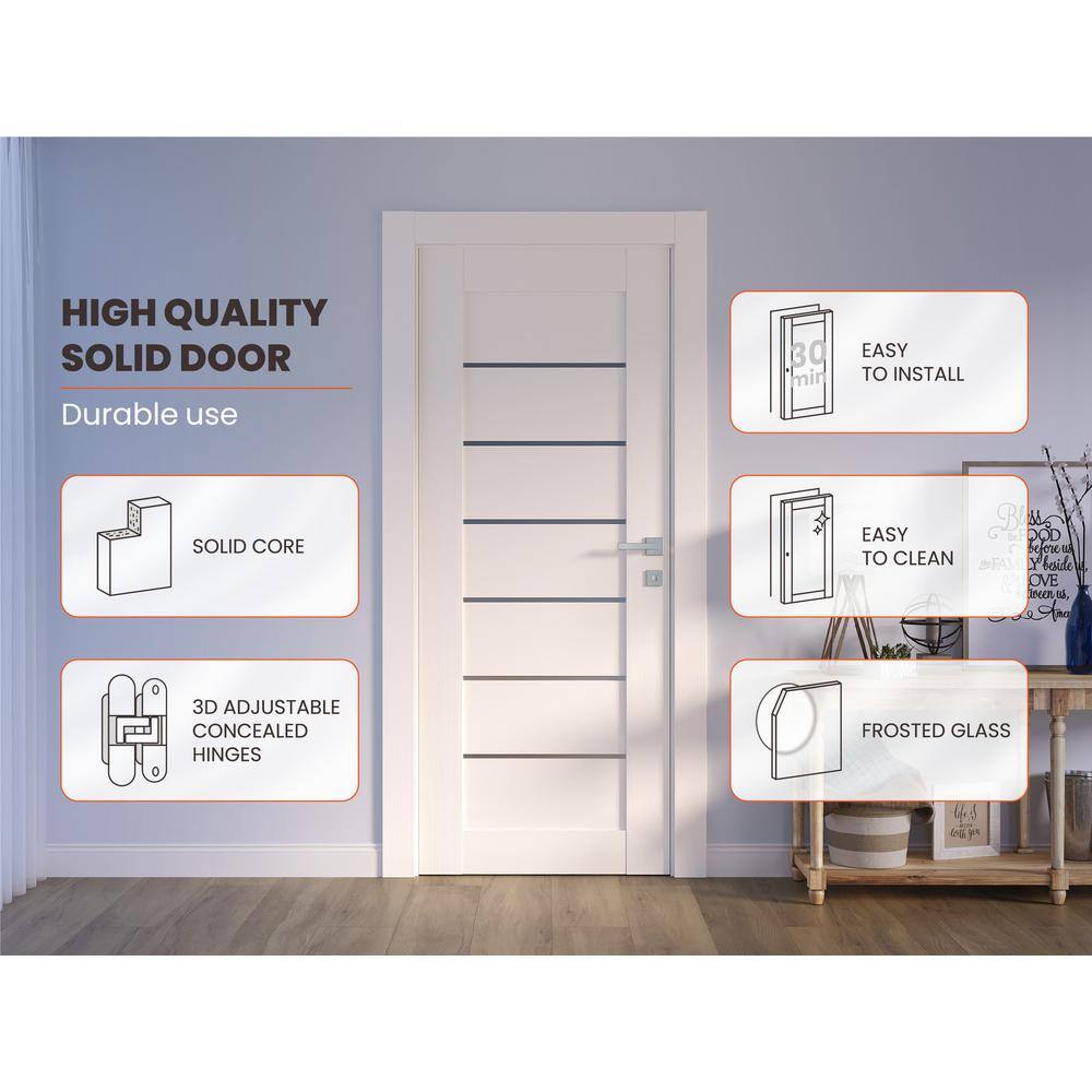 Alba Bianco Noble White Frosted Glass Interior Door