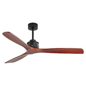 60 in. Indoor Black Mahogany Chandelier Ceiling Fan with Remote Control in Timer 6 Speed Model