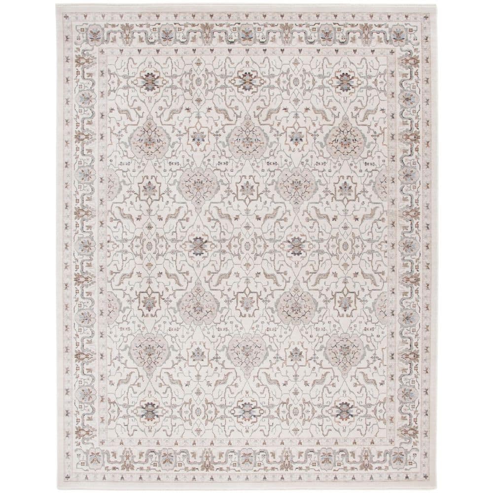 Harlow Rust Rug SAFAVIEH Harlow 9 ft. x 12 ft. Ivory Gray/Rust Border Ornate Area Rug ...