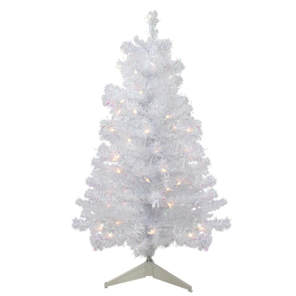 Northlight 3 ft. Pre-lit Rockport White Pine Artificial Christmas Tree Clear Lights