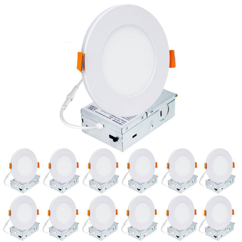 4 in. (2700K to 5000K) 5CCT Selectable Canless Dimmable w/Night Light Integrated LED Recessed Downlight Kit-12Pieces price history on PriceWatchPro