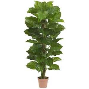 Real Touch 63 in. Artificial H Green Large Leaf Philodendron Silk Plant