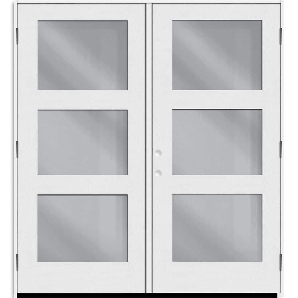 Regency 60 in. x 80 in. Modern 3L Equal Clear Glass LHOS Unfinished White Fiberglass Retro Patio Door with 4 in. Jamb price history on PriceWatchPro