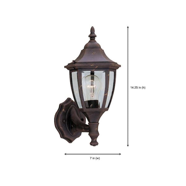 Designers Fountain - Waterbury 14.25 in. Autumn Gold 1-Light Outdoor Line Voltage Wall Sconce with No Bulb Included