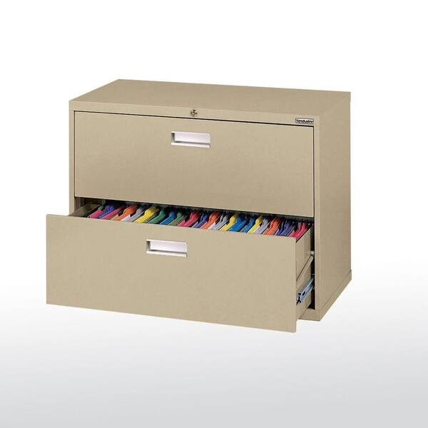 Sandusky 600 Series 36 in. W 2-Drawer Lateral File Cabinet in Tropic Sand