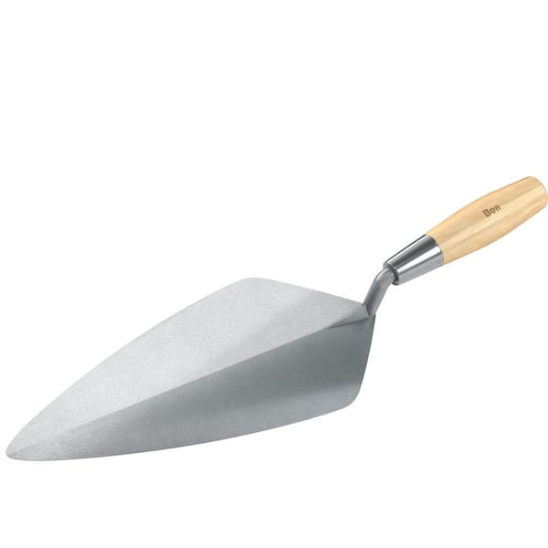 Bon Tool 13 in. Keystone Forged Steel Narrow London Masonry Brick Trowel with Wood Handle