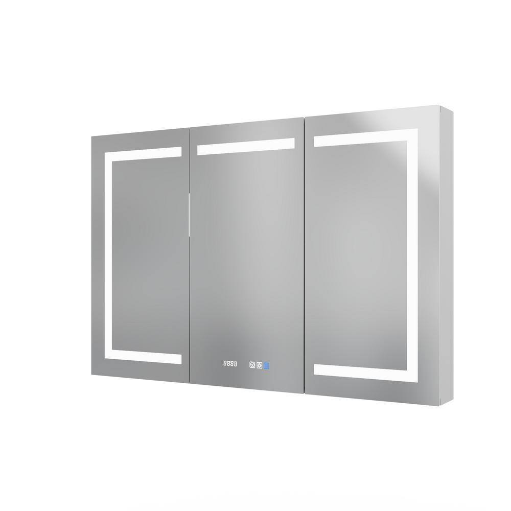 48'' x 32'' Silver Aluminum LED Medicine Cabinet with Mirror