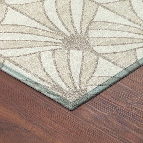 Chantille Machine Washable Indoor/Outdoor Abstract ACN2426 Ivory 2 ft. x 7 ft. Runner Rug