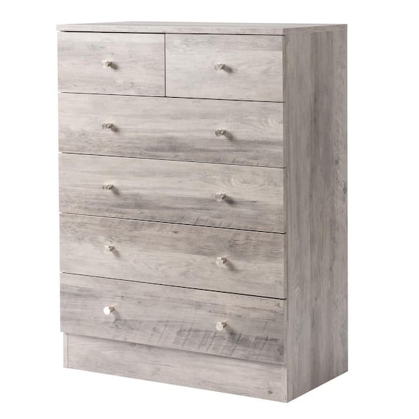 Gray 6 Drawer 25. 98 in. Wide Chest of Drawers