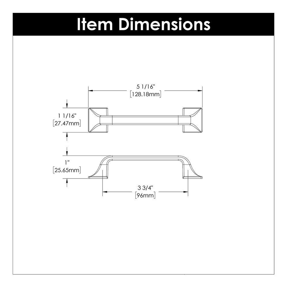Champagne Bronze 3-3/4" Center to Center Bar Pull