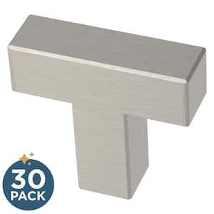 Simple Modern Square 1-1/4 in. (32 mm) Modern Cabinet Bar Knobs in Stainless Steel (30-Pack)