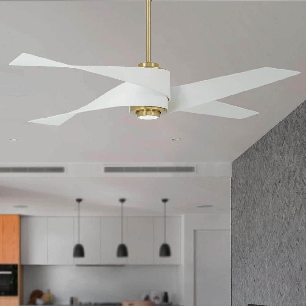 Artemis IV Soft Brass 64" Smart Ceiling Fan with LED Light and Remote