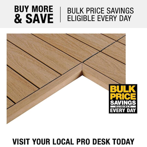 1/12 ft. x 1 ft. Quick Deck Composite Deck Tile Inside Corner Trim in Canadian Maple (2-Pieces/Box)
