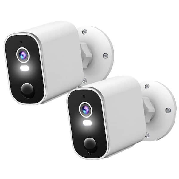 2-Pack Wireless Outdoor Security Camera with 2K HD, AI Motion Detection, Color Night Vision, IP65 Waterproof, 2-Way Talk