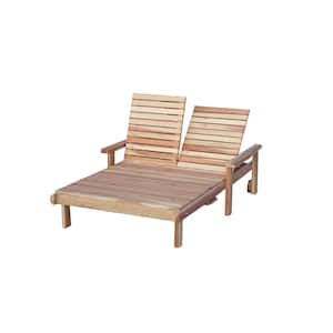 Double Beach Clear Redwood Outdoor Chaise Lounge